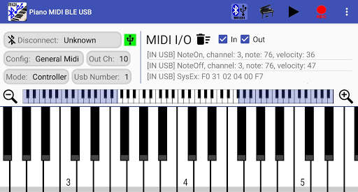 Piano MIDI Bluetooth USB screenshot 2