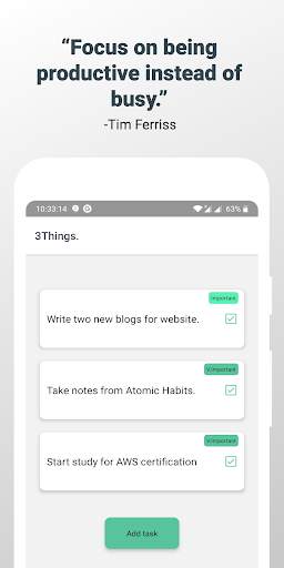 3Things: Improve Daily Productivity скриншот 1