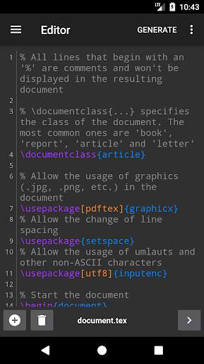 VerbTeX LaTeX Editor 1 تصوير الشاشة