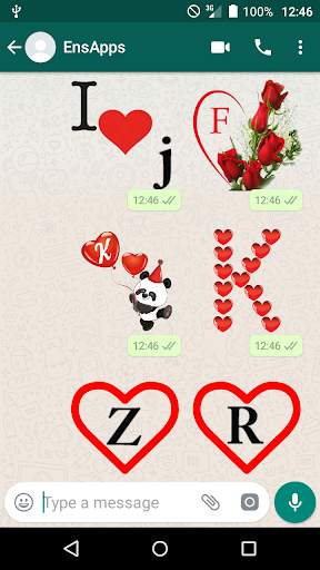 Romantique alphabet Stickers WAStickerApps screenshot 1