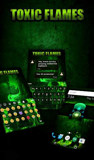 Toxic Flames Animated Keyboard   Live Wallpaper screenshot 1