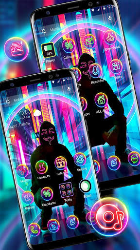 Neon Mask Cool Man APUS Launcher Theme screenshot 3