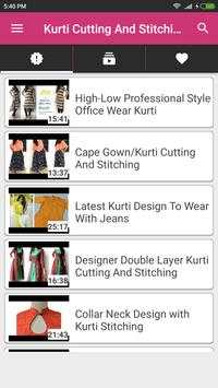 Kurti Cutting And Stitching Videos screenshot 1