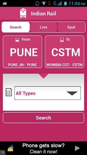 Indian Railway Status screenshot 1
