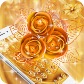 Golden Rose Flower Diamond Theme icon