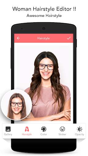 Woman hairstyle photoeditor screenshot 2