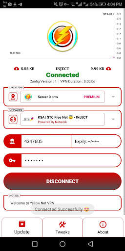 Yellow Net VPN screenshot 2