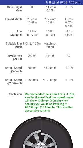Tire Size Calculator screenshot 3