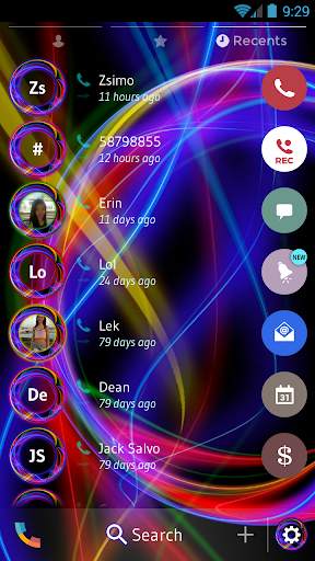 Neon Abstract Phone Dial Theme скриншот 5