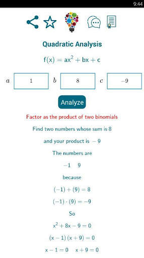 Quadratic Analysis screenshot 5