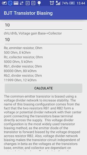 Transistor Biasing Calc screenshot 8