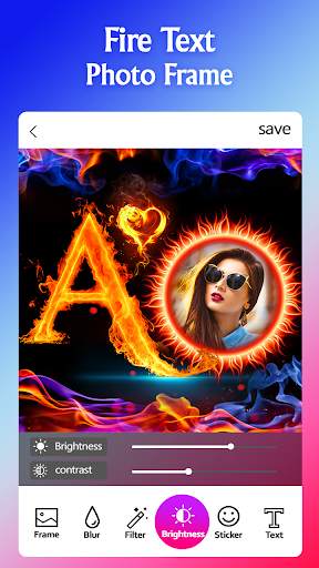 Fire Text Photo Frame screenshot 4