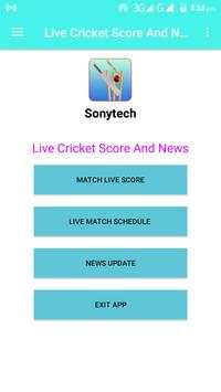 Live Cricket Score Schedule & News With AutoUpdate screenshot 1