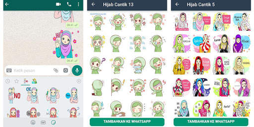 Sticker WA Hijab Muslim Islam Cantik WAStickerApps screenshot 2