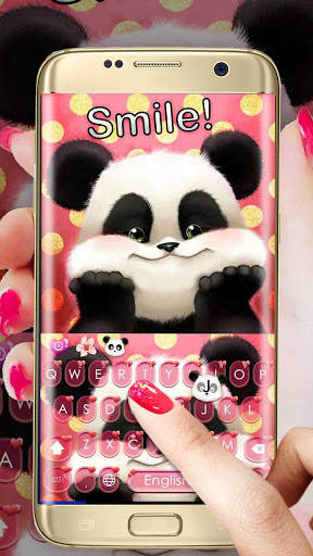 Love Cute Panda Keyboard Theme screenshot 2