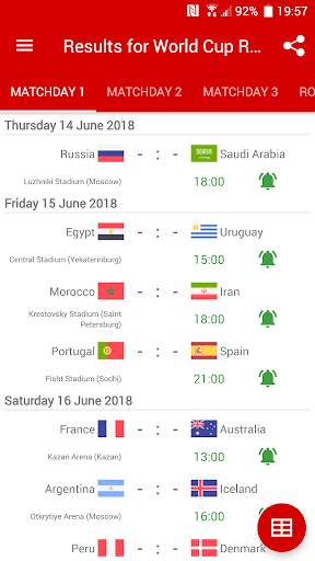 Results for World Cup Russia 2018 screenshot 1