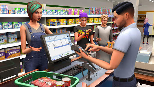 Shopping Mall Girl Cashier- Cash Register Games 3D screenshot 1