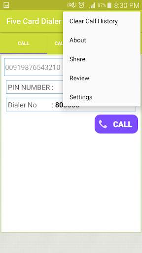 Five Card Dialer screenshot 2