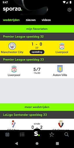 sporza voetbal screenshot 1