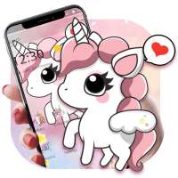 Cartoon Cute Lovely Unicorn Theme logo