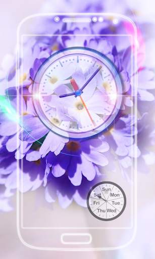 Flowers Analog Clock Live Wallpaper screenshot 5