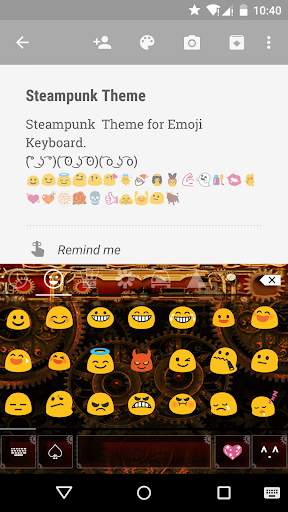 Steampunk Emoji Keyboard Theme screenshot 2
