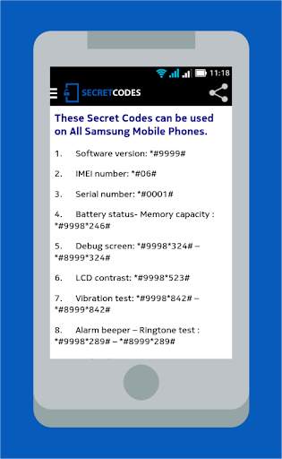 Secret Codes for Mobiles screenshot 4