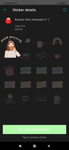 Stickers de Buenos Días Animados para WhatsApp screenshot 2