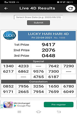 Live 4D Results 2021 screenshot 8
