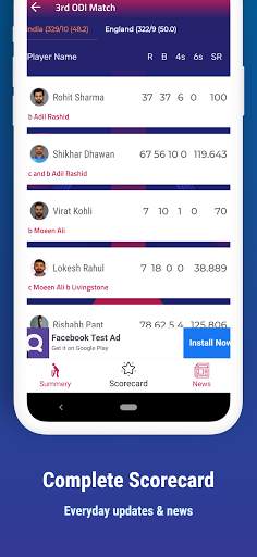 Live cricket Score - T20 Fixtures & Info screenshot 10