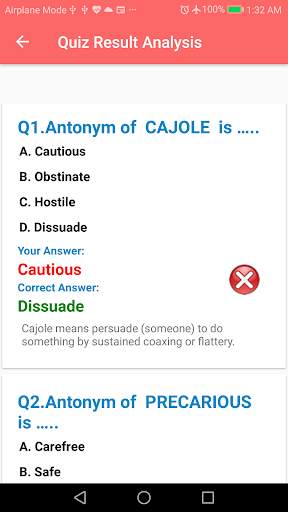 Synonyms Antonyms with Quiz скриншот 8