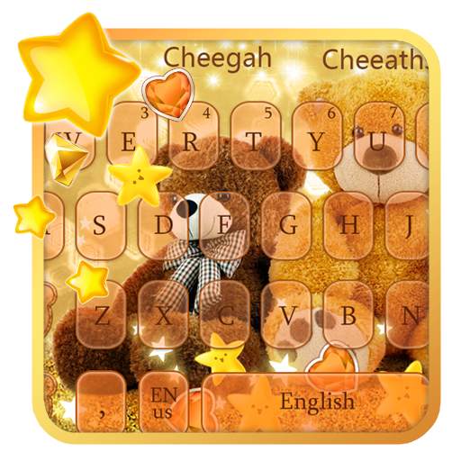Glitter Lovely Bear Keyboard Theme 10001001
