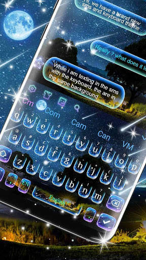 SMS Starry Moon Night Keyboard screenshot 2