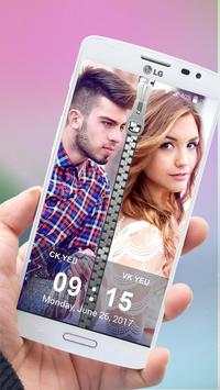 Couple Photo Zipper Lock Screen screenshot 1