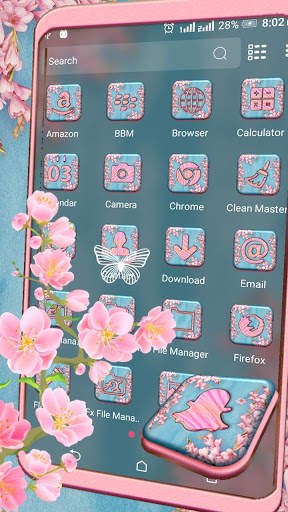Pink Spring Flowers Launcher Theme screenshot 2