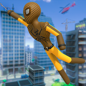 Stickman Spinne Seil Held Gangster Laster Stadt 3d icon