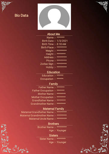 Marriage Biodata Maker screenshot 1