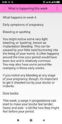 Pregnancy weekly info app screenshot 2