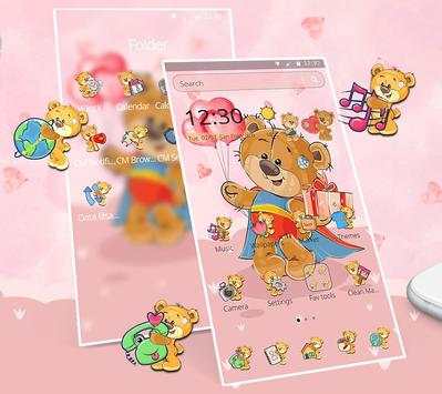 Cute Love Teddy Bear Theme screenshot 3