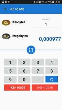 Kb to Mb Converter screenshot 4