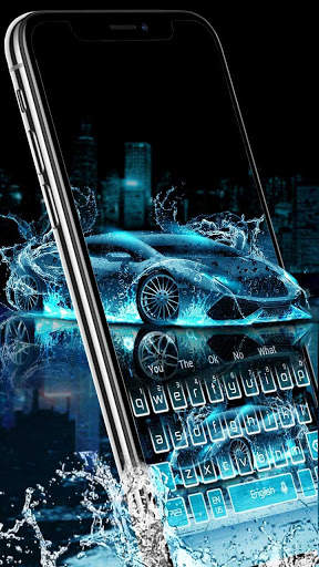 Neon Rainwater Luxury Car Keyboard Theme screenshot 1