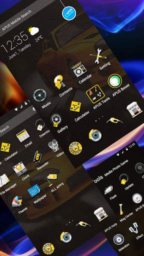 Yellow Sports Car Speed  free APUS Launcher theme screenshot 2