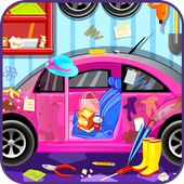 Clean my pink new car icon