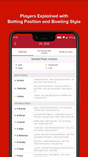 Dream Team 11 - Live Cricket Score & Prediction screenshot 8