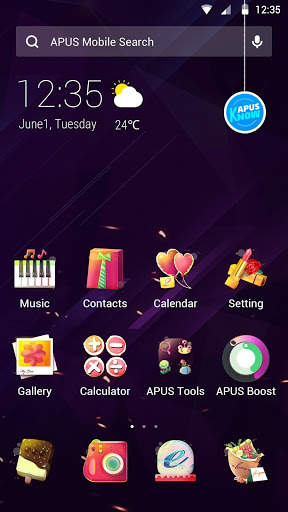 Purple kawaii Love—APUS launcher free theme screenshot 1