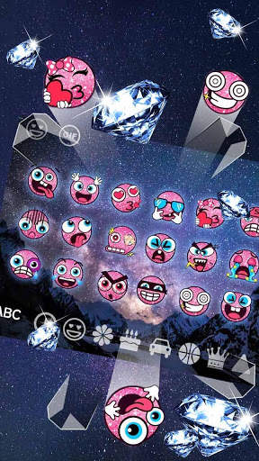 Beautiful Galaxy Diamond Keyboard Theme स्क्रीनशॉट 3