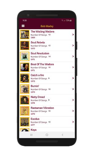 Bob Marley Modern Music Library (Unofficial) скриншот 2