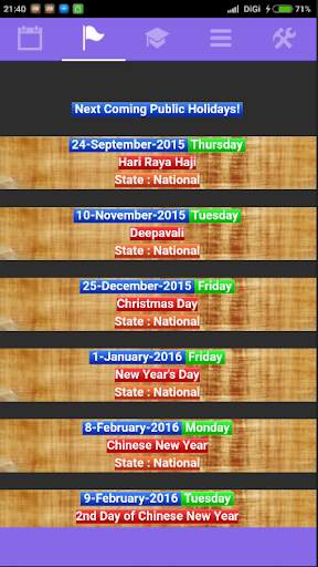Singapore Calendar screenshot 9