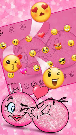 3D Valentine Love Emoji Keyboard Theme screenshot 2