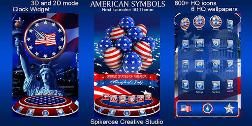 Free American Symbols 3D Next Launcher theme screenshot 1